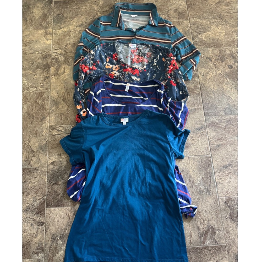 LuLaRoe Women's Bundle Lot of 4 Large Tops‎ Shirts Various Styles and Patterns